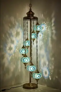 

Green Color Unique New 7 ball Turkish mosaic floor lamp