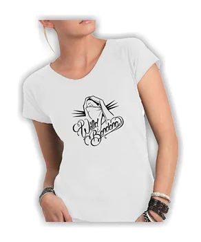 

T Shirt Woman Cotton Flamed With Wide Neckline and Cutting Vivo neckline and sleeves-WILD BANDANA MADE IN ITALY