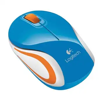 

Optical Wireless Mouse mini logitech m187 2.4ghz nano usb receiver blue 910-002733