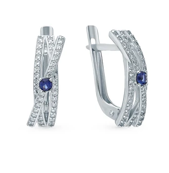 

Silver earrings with cubic zirconia sunlight sample 925