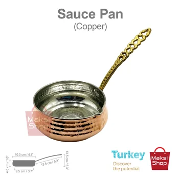 

Traditional,Turkish, Copper, Sauce Pan, Fryer Pot, Brass Handled, gift, Handmade, Restaurant, Kitchen
