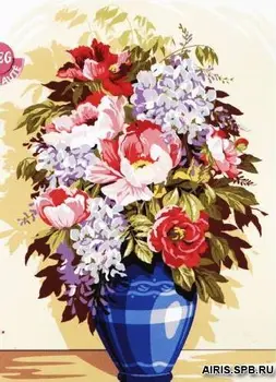 

Se929-519 Kanva with a pattern SEG de Paris 'Bouquet in blue vase' 45*60 cm