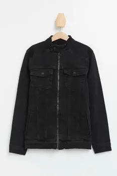 

DeFacto Boy's Cool Black Spring Denim Jacket Boy's Zipper Denim Coats Boys Casual Coats Boy's Basic Denim Coats-M6517A620SP