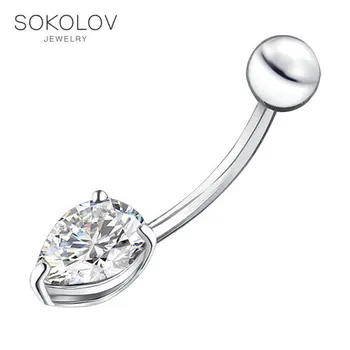 

Pendant SOKOLOV navel piercing with silver phianite fashion jewelry 925 women's male