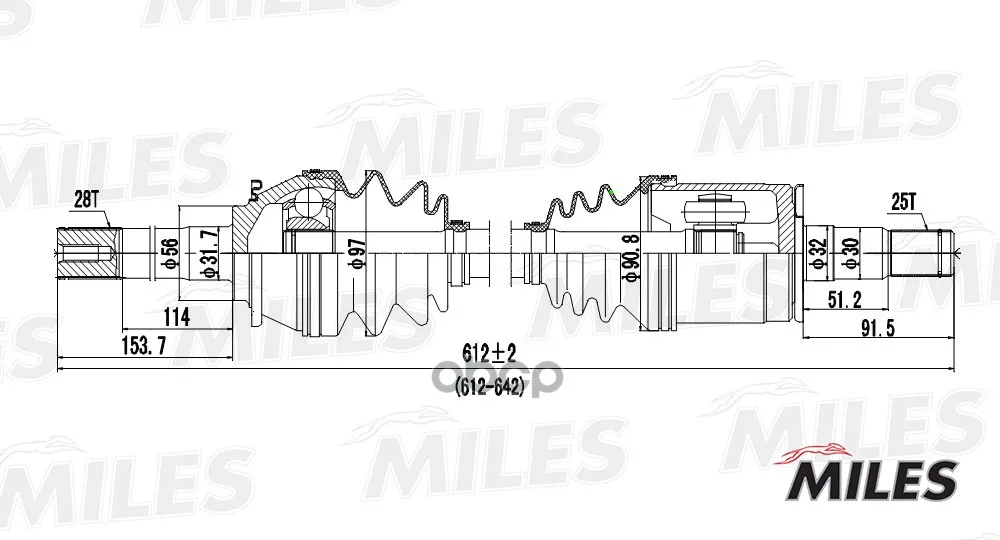 Привод В Сборе Mitsubishi Pajero Ii/Sport/L200 Iii 2.4-3.5 90-09 Пер. Лев. Miles Gc01077 Miles арт. GC01077
