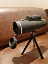 Telescopio monocular de bolsillo con visión nocturna para acampada, prismáticos con zoom 40x60 para camping, con soporte para smartphone