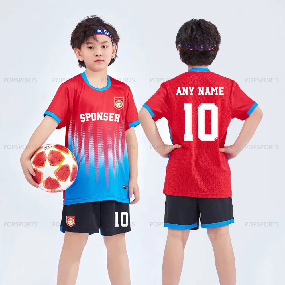 National team home stadium football suit+Socks Unisex Kids Soccer DIY Customize 