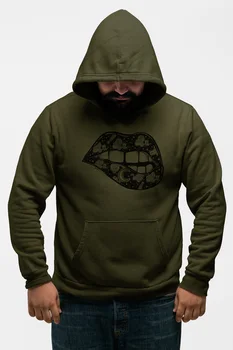 

Angemiel Wear Moon Pattern Lip Green Men 'S Hooded Sweatshirt