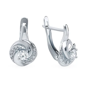 

Silver earrings with cubic zirconia sunlight sample 925