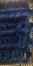 Rebecca Remy-mechones de cabello humano postizo brasileño, pelo de ondas profundas, ombré azul, precoloreado para extensiones de cabello de salón T1b/azul
