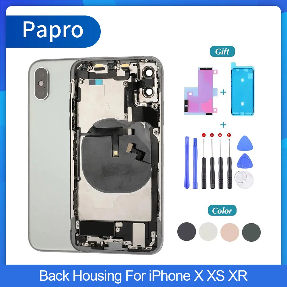 100% OEM задняя крышка корпуса для iPhone X XS XR Max со стеклянными боковыми кнопками