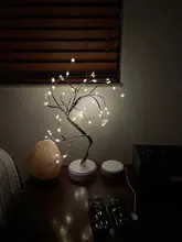 LED Night Light Mini Christmas Tree Copper Wire Garland Lamp For Home Kids Bedroom Decor