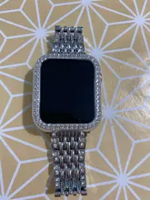 Funda de diamante para Apple Watch 5, 44mm, 40mm, iWatch Series 4, protector de pantalla, funda de PC para Apple Watch 3, 38mm, 42mm