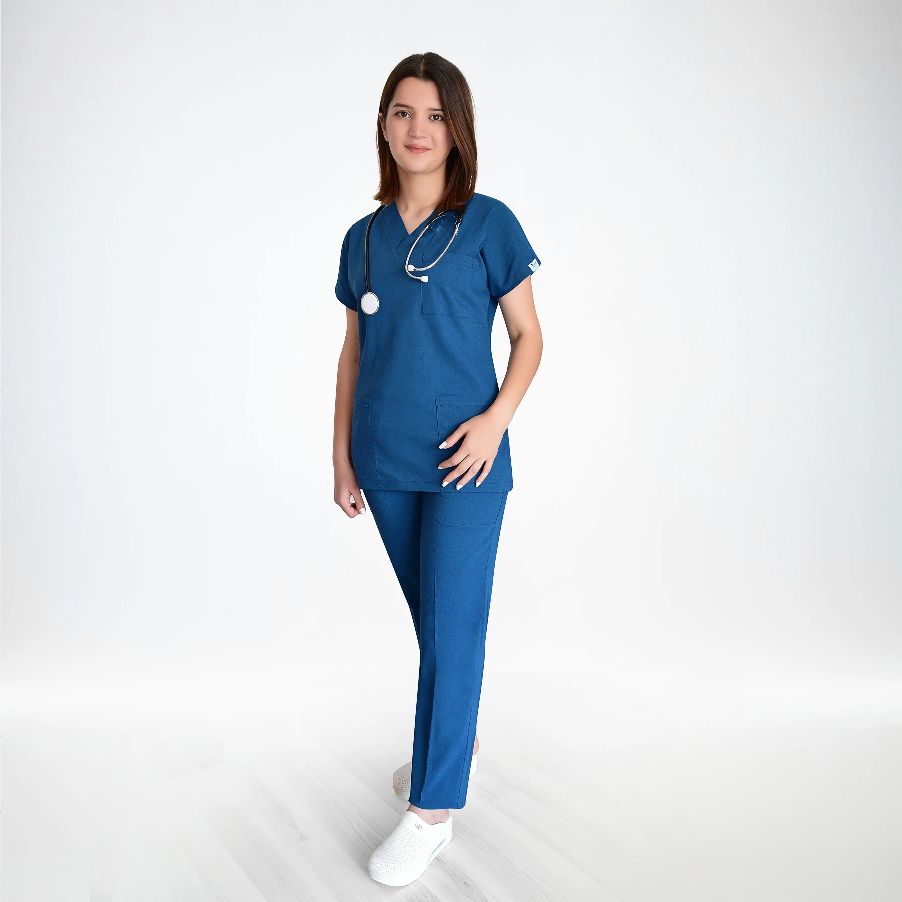 Nur Medische Kleding Donkerblauw Dokter Verpleegkundige Ziekenhuis Kok  Lycra Uniform Bottom Top Broek Set Pak Scrubs| | - AliExpress