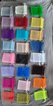 Bolsas de organza de decoración, embalaje para joyería, regalo o fiesta de boda, 7x9, 9x12, 10x15, 13x18CM, 24 colores, 50 unidades