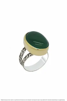 

Silver Green Agate Lady Ring