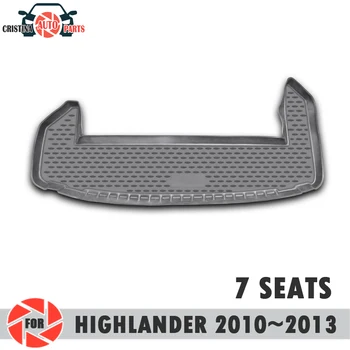 

Trunk mat for Toyota Highlander 2010~2013 7 SEATS trunk floor rugs non slip polyurethane dirt protection trunk car styling