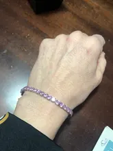 Pulsera de tenis de circonia cúbica de 4mm para Mujer, joyería de boda, Circonia cúbica púrpura, brazaletes para hombre, hip hop, Color plata, Punk