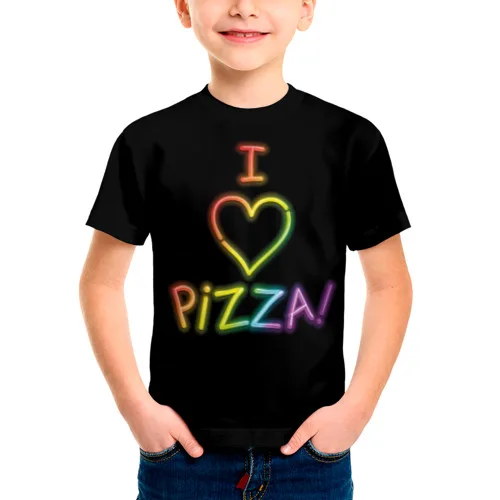 Детская футболка 3D «I like pizza!» для мальчиков и девочек, Легкая футболка с рисунком