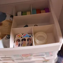 Stationery Pen-Holder Storage-Box Desk Desktop-Organizer Drawer-Type Transparent Office