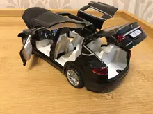 1:32 modelo Tesla X coche en miniatura de aleación con tirar juguete electrónico con simulación de luces y música modelo juguetes para niños de regalo