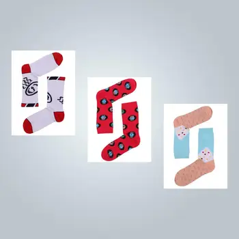 

3 Pairs Women's Crew Socks Colorful Patterned Premium Cotton