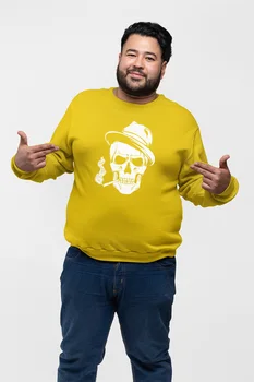 

Angemiel Wear Pippolu Hat Skeleton Man Yellow Men 'S Sweatshirt
