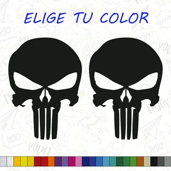

2X VINILO ADHESIVO THE PUNISHER PEGATINA LOGO CALAVERA ADHESIVO MOTO DECAL COLORES COLOR