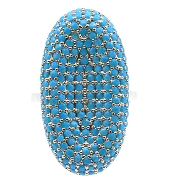 

22x3mm Luxury SheCrown Created White Cubic Zirconia Gift For Ladies Jewelry Making Silver Rings