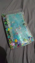 Funda para cuaderno con lentejuelas brillantes A5/A6, carpeta de archivos transparente de 6 anillos, carpeta de anillas de hojas sueltas, suministros de papelería Kawaii