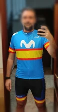 Conjunto de Ropa de Ciclismo DEL EQUIPO Movistar para hombre, Maillot, camisetas de verano, MTB, 2020