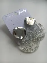 ZA Fashion-pendientes redondos de acetato de tortuga para mujer, aretes sin agujero de resina acrílica, Clips para las orejas de leopardo geométricos 2020