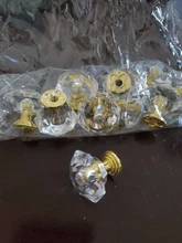 10 Uds acrílico Perillas de cristal tirador del cajón del armario perilla de manija de puerta en forma de diamante de la perilla de gabinete accesorio de muebles para el hogar sin tornillos