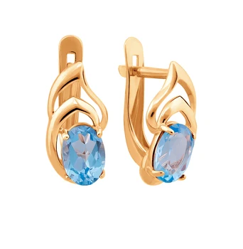

Gold earrings with Topaz sunlight sample 585