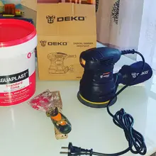 DEKO-LIJADORA ORBITAL Random DKSD125J1, 350W, con escape de polvo y depósito de polvo híbrido