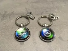 Llavero con 26 letras y nombre, colgante con lente de cámara SLR, joyería de personalidad para fotografía