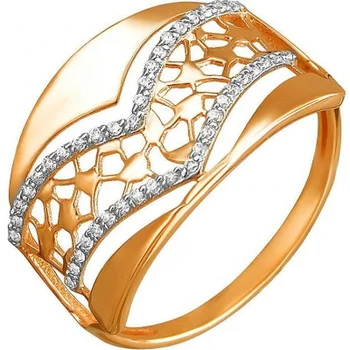 

Esthete ring with 42 cubic zirconia Red Gold