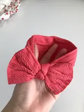 Accesorios para la cabeza para bebé recién nacido, cinta para el pelo de princesa con lazo grande, turbante, Jacquard, Color caramelo, 2019