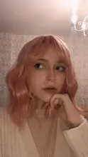 AOSI-Peluca de pelo Natural con flequillo para mujer, cabello corto sintético ondulado, rosa, morado, negro, Bob, fibra resistente al calor, Cosplay, pelucas de Lolita