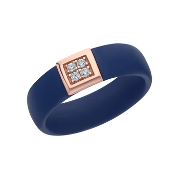 

Silver ring with ceramics and cubic zirconia sunlight sample 925