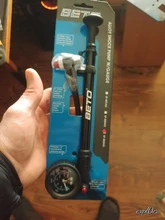 Beto-bomba de choque para bicicleta de montaña/suspensión trasera, manguera de 400 PSI, bomba manual de aire con manómetro, inflador para bicicleta