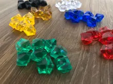 50 Uds. De diamantes de cristal acrílico para juegos de mesa, peón de piedra Irregular para juegos de mesa, accesorios de 22 colores, 14x11mm