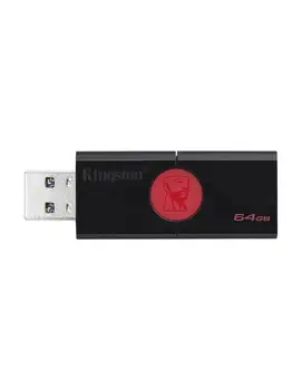 

Kingston DataTraveler 106-USB flash drive-64 GB - USB 3.1 Gen 1-black on red