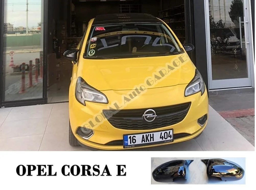 Per Opel Corsa E Bat Mirror Cover 2014-2019 Glossy Piano Black 2 Pezzi Wing Car Styling Accessorio Auto Spoiler Universale