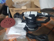 DEKO-LIJADORA ORBITAL Random DKSD125J1, 350W, con escape de polvo y depósito de polvo híbrido