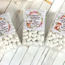 На заказ любой текст лесной подарок на вечеринку в честь рождения ребенка этикетки, Tic Tac сувенирные этикетки, деревенский подарок на вечеринку в честь рождения ребенка этикетки, лиса baby Shower, конфеты s