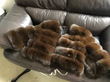 De invierno de la moda de cuero cálida capa natural abrigo de piel de zorro chaqueta de piel auténtica de zorro de invierno grueso abrigo cálido