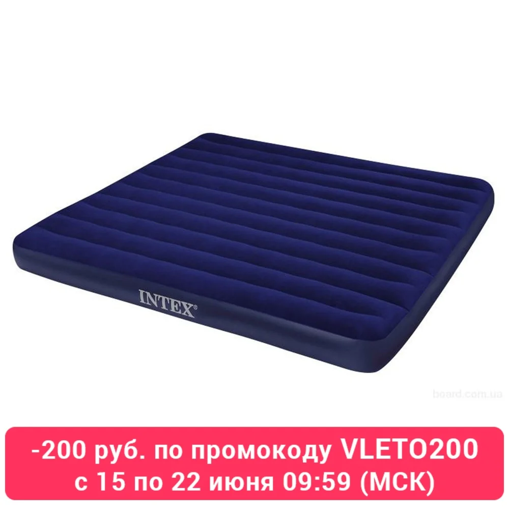 INTEX Кровать надувная Classic downy (Fiber tech) Кинг,1,83м x 2,03м x 25см|Надувные матрасы|   | АлиЭкспресс