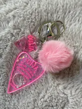 Ouija-Llavero con forma de pompón de resina para mujer, llavero de mano con bola de inflado, artesanía de tablero Punk, 1 unidad