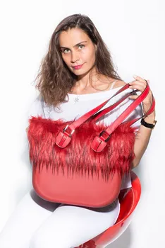 

Red Furry Women Silicone Shoulder And Hand Bag Obag Style